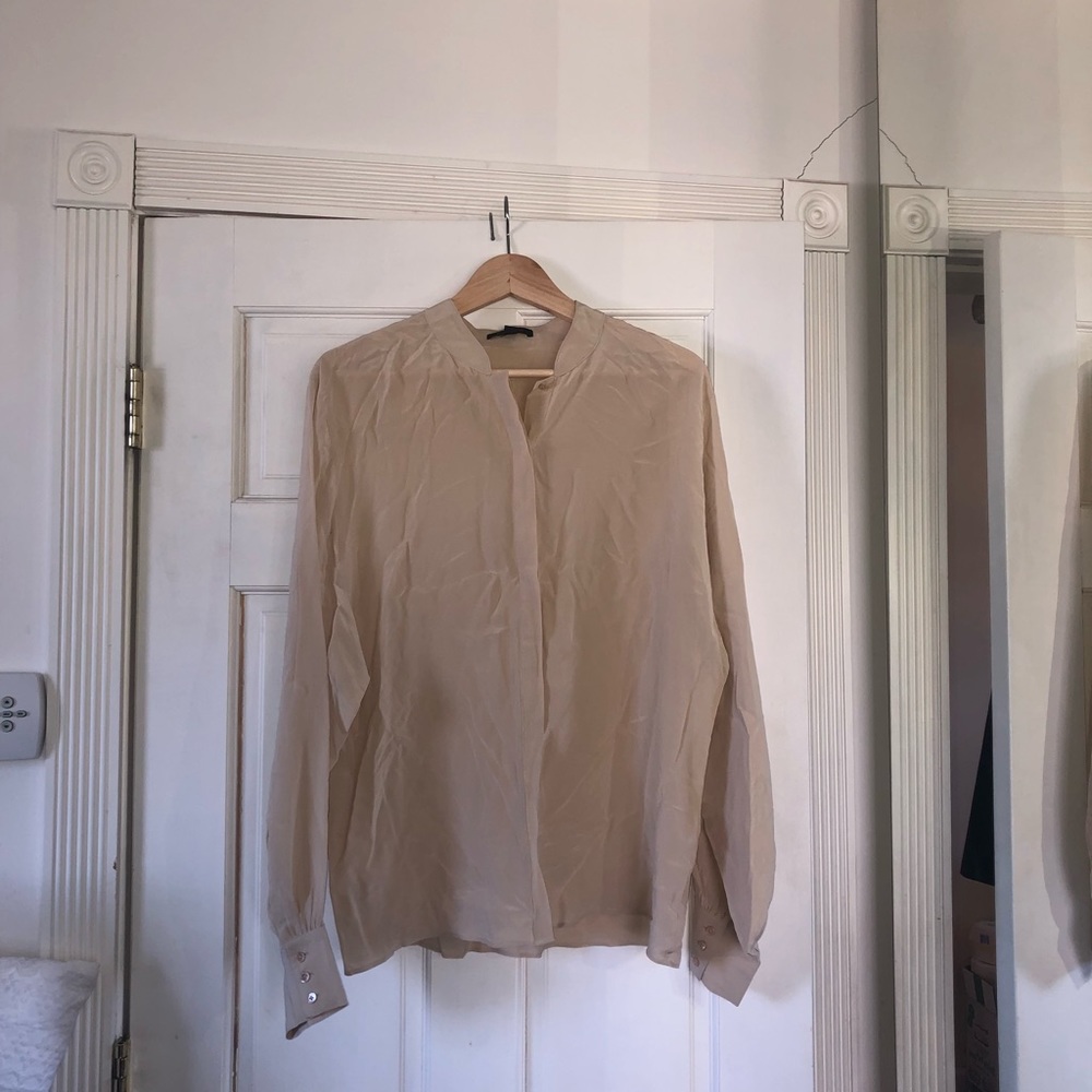 RACHEL ZOE camel silk shirt [size 6]